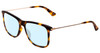 Profile View of Police SPL572 Designer Blue Light Blocking Eyeglasses in Tortoise Havana Brown Gold Silver Unisex Classic Full Rim Acetate 56 mm