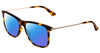 Profile View of Police SPL572 Designer Polarized Sunglasses with Custom Cut Blue Mirror Lenses in Tortoise Havana Brown Gold Silver Unisex Classic Full Rim Acetate 56 mm