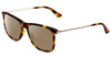 Profile View of Police SPL572 Designer Polarized Reading Sunglasses with Custom Cut Powered Amber Brown Lenses in Tortoise Havana Brown Gold Silver Unisex Classic Full Rim Acetate 56 mm