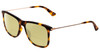 Profile View of Police SPL572 Designer Polarized Reading Sunglasses with Custom Cut Powered Sun Flower Yellow Lenses in Tortoise Havana Brown Gold Silver Unisex Classic Full Rim Acetate 56 mm