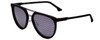 Profile View of Police SPL586 Unisex Square Designer Sunglasses in Black & Grey Mirror Logo 57mm