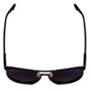 Top View of Police SPL586 Unisex Square Designer Sunglasses in Black & Grey Mirror Logo 57mm
