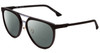 Profile View of Police SPL586 Designer Polarized Reading Sunglasses with Custom Cut Powered Smoke Grey Lenses in Matte Black Unisex Square Full Rim Acetate 57 mm