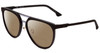 Profile View of Police SPL586 Designer Polarized Reading Sunglasses with Custom Cut Powered Amber Brown Lenses in Matte Black Unisex Square Full Rim Acetate 57 mm