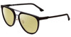 Profile View of Police SPL586 Designer Polarized Reading Sunglasses with Custom Cut Powered Sun Flower Yellow Lenses in Matte Black Unisex Square Full Rim Acetate 57 mm