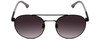 Front View of Police SPL717 Round Designer Sunglasses in Black & Grey Smoke Gradient Blue 55mm
