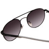 Close Up View of Police SPL717 Round Designer Sunglasses in Black & Grey Smoke Gradient Blue 55mm