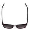 Top View of Police SPL769 Unisex Square Designer Sunglasses in Matte Brown Blue & Brown 54mm