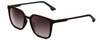 Profile View of Police SPL769 Unisex Square Designer Sunglasses in Matte Brown Blue & Brown 54mm