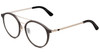 Profile View of Police SPL782 Designer Blue Light Blocking Eyeglasses in Matte Grey Ruthenium Silver Unisex Round Full Rim Metal 53 mm