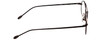 Side View of John Varvatos V158 Designer Reading Eye Glasses with Custom Cut Powered Lenses in Gunmetal Black Leather Unisex Round Full Rim Metal 51 mm