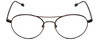 Front View of John Varvatos V158 Designer Reading Eye Glasses with Custom Cut Powered Lenses in Gunmetal Black Leather Unisex Round Full Rim Metal 51 mm