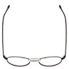Top View of John Varvatos V158 Designer Reading Eye Glasses with Custom Cut Powered Lenses in Gunmetal Black Leather Unisex Round Full Rim Metal 51 mm