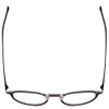 Top View of John Varvatos V160 Designer Reading Eye Glasses with Custom Cut Powered Lenses in Gunmetal Silver Black Unisex Round Full Rim Metal 50 mm