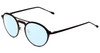 Profile View of John Varvatos V160 Designer Progressive Lens Blue Light Blocking Eyeglasses in Gunmetal Silver Black Unisex Round Full Rim Metal 50 mm