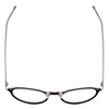 Top View of John Varvatos V160 Designer Bi-Focal Prescription Rx Eyeglasses in Matte Black Silver Unisex Round Full Rim Metal 50 mm