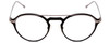 Front View of John Varvatos V160 Designer Bi-Focal Prescription Rx Eyeglasses in Matte Black Silver Unisex Round Full Rim Metal 50 mm