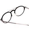 Close Up View of John Varvatos V160 Designer Progressive Lens Prescription Rx Eyeglasses in Matte Black Silver Unisex Round Full Rim Metal 50 mm