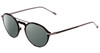 Profile View of John Varvatos V160 Designer Polarized Sunglasses with Custom Cut Smoke Grey Lenses in Matte Black Silver Unisex Round Full Rim Metal 50 mm