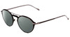 Profile View of John Varvatos V160 Designer Polarized Reading Sunglasses with Custom Cut Powered Smoke Grey Lenses in Matte Black Silver Unisex Round Full Rim Metal 50 mm