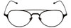 Front View of John Varvatos V164 Designer Reading Eye Glasses with Custom Cut Powered Lenses in Black Unisex Aviator Full Rim Metal 53 mm
