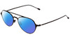 Profile View of John Varvatos V164 Designer Polarized Sunglasses with Custom Cut Blue Mirror Lenses in Brown Unisex Aviator Full Rim Metal 53 mm