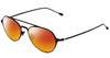 Profile View of John Varvatos V164 Designer Polarized Sunglasses with Custom Cut Red Mirror Lenses in Brown Unisex Aviator Full Rim Metal 53 mm
