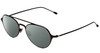 Profile View of John Varvatos V164 Designer Polarized Sunglasses with Custom Cut Smoke Grey Lenses in Brown Unisex Aviator Full Rim Metal 53 mm