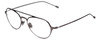 Profile View of John Varvatos V164 Designer Single Vision Prescription Rx Eyeglasses in Gun Metal Silver Unisex Aviator Full Rim Metal 53 mm