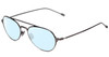 Profile View of John Varvatos V164 Designer Blue Light Blocking Eyeglasses in Gun Metal Silver Unisex Aviator Full Rim Metal 53 mm