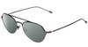 Profile View of John Varvatos V164 Designer Polarized Sunglasses with Custom Cut Smoke Grey Lenses in Gun Metal Silver Unisex Aviator Full Rim Metal 53 mm
