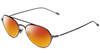 Profile View of John Varvatos V164 Designer Polarized Sunglasses with Custom Cut Red Mirror Lenses in Gun Metal Silver Unisex Aviator Full Rim Metal 53 mm