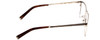 Side View of John Varvatos V165 Designer Bi-Focal Prescription Rx Eyeglasses in Silver Black Leather Tortoise Unisex Square Full Rim Metal 53 mm