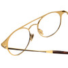Close Up View of John Varvatos V169 Ladies Designer Reading Glasses in Black & Gold Tortoise 49mm