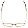 Top View of John Varvatos V169 Ladies Designer Reading Glasses in Black & Gold Tortoise 49mm