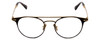 Front View of John Varvatos V169 Designer Single Vision Prescription Rx Eyeglasses in Black Gold Tortoise Ladies Round Full Rim Metal 49 mm