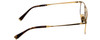 Side View of John Varvatos V169 Designer Blue Light Blocking Eyeglasses in Black Gold Tortoise Ladies Round Full Rim Metal 49 mm