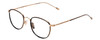 Profile View of John Varvatos V178 Designer Bi-Focal Prescription Rx Eyeglasses in Black Gold Unisex Round Full Rim Metal 49 mm