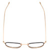 Top View of John Varvatos V178 Designer Bi-Focal Prescription Rx Eyeglasses in Black Gold Unisex Round Full Rim Metal 49 mm