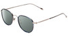 Profile View of John Varvatos V178 Designer Polarized Sunglasses with Custom Cut Smoke Grey Lenses in Satin Blue Silver Unisex Round Full Rim Metal 49 mm