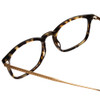 Close Up View of John Varvatos V207 Designer Progressive Lens Prescription Rx Eyeglasses in Black Tortoise Havana Gold Unisex Classic Full Rim Acetate 54 mm