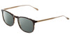 Profile View of John Varvatos V207 Designer Polarized Reading Sunglasses with Custom Cut Powered Smoke Grey Lenses in Black Tortoise Havana Gold Unisex Classic Full Rim Acetate 54 mm