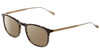 Profile View of John Varvatos V207 Designer Polarized Reading Sunglasses with Custom Cut Powered Amber Brown Lenses in Black Tortoise Havana Gold Unisex Classic Full Rim Acetate 54 mm