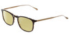 Profile View of John Varvatos V207 Designer Polarized Reading Sunglasses with Custom Cut Powered Sun Flower Yellow Lenses in Black Tortoise Havana Gold Unisex Classic Full Rim Acetate 54 mm