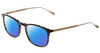 Profile View of John Varvatos V207 Designer Polarized Reading Sunglasses with Custom Cut Powered Blue Mirror Lenses in Black Tortoise Havana Gold Unisex Classic Full Rim Acetate 54 mm