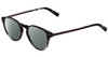 Profile View of John Varvatos V365 Designer Polarized Reading Sunglasses with Custom Cut Powered Smoke Grey Lenses in Grey Smoke Marble Silver Unisex Round Full Rim Acetate 47 mm