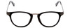 Front View of John Varvatos V372 Designer Progressive Lens Prescription Rx Eyeglasses in Black Silver Unisex Round Full Rim Metal 48 mm