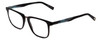 Profile View of John Varvatos V373 Designer Bi-Focal Prescription Rx Eyeglasses in Black Marble Blue Unisex Square Full Rim Acetate 54 mm
