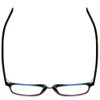 Top View of John Varvatos V373 Designer Progressive Lens Prescription Rx Eyeglasses in Navy Blue Brown Gradient Tortoise Unisex Square Full Rim Acetate 54 mm