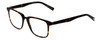 Profile View of John Varvatos V373 Designer Single Vision Prescription Rx Eyeglasses in Tortoise Havana Brown Gold Unisex Square Full Rim Acetate 54 mm